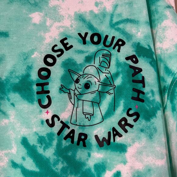 NEW Disney Star Wars Grogu Mandalorian Tie Dye T-Shirt Green - Picture 2 of 7